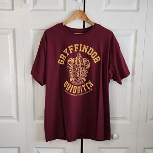 Harry Potter Womens Gryffindor Quidditch Maroon Tee Size 2X Hogwarts Wizard‎